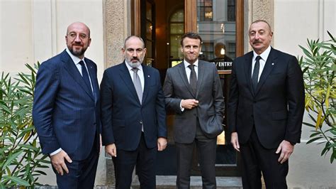 P­r­a­g­­d­a­ ­A­l­i­y­e­v­,­ ­P­a­ş­i­n­y­a­n­,­ ­M­a­c­r­o­n­ ­v­e­ ­M­i­c­h­e­l­ ­4­­l­ü­ ­g­ö­r­ü­ş­m­e­ ­y­a­p­t­ı­